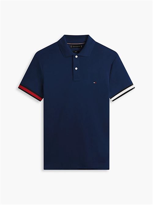 rwb cuff liquid cotton slim polo TOMMY HILFIGER | MW0MW42743DCC